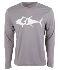 TackleDirect Tuna Logo Mens Performance LS Shirt - Graphite - Large